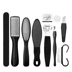 Premium Foot Care Pedicure Set with Callus Remover and Skin Smoother (Black 10pcs)