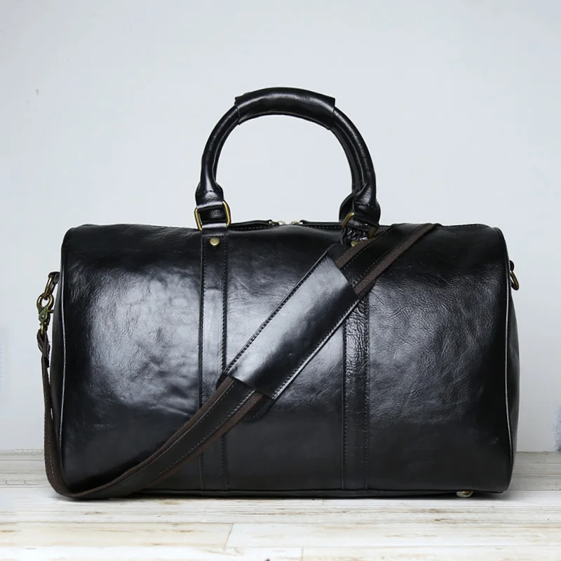 Genuine Leather Travel Bag For Men Vintage Single Shoulder Handbag Large Luggage Layered Cowhide Crossbody Backpack For Men 1