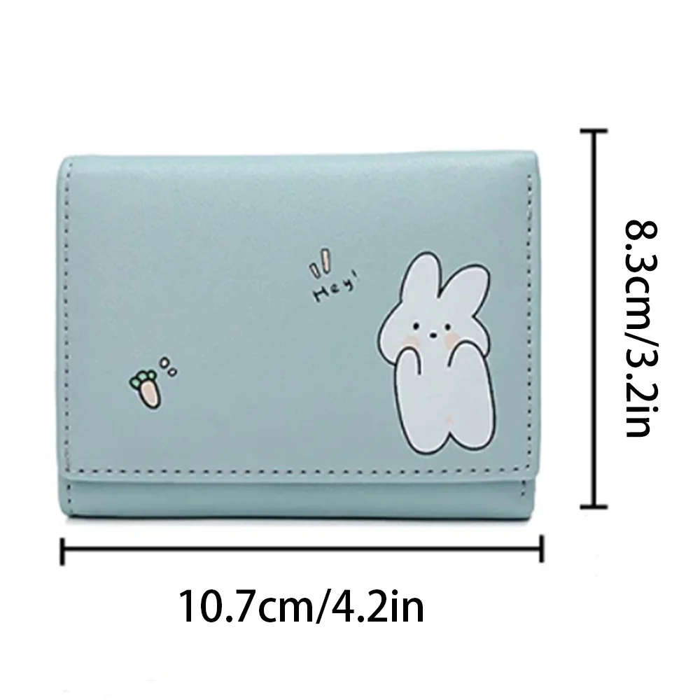 Women Short Cute Small Wallets Student Triple Fold Card Holder Girl ID Bag Coin Purse Ladies Cartoon Bags