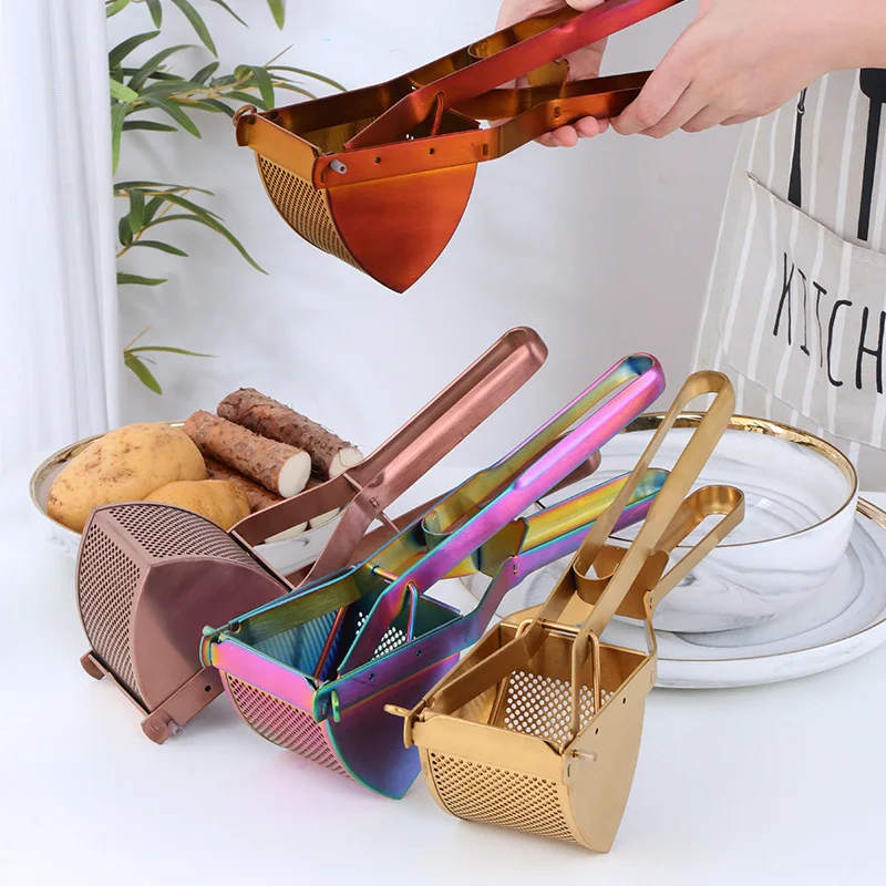 Large stainless steel manual juicer large capacity fruit press kitchen hand press potato cooking and mud pressing tool
