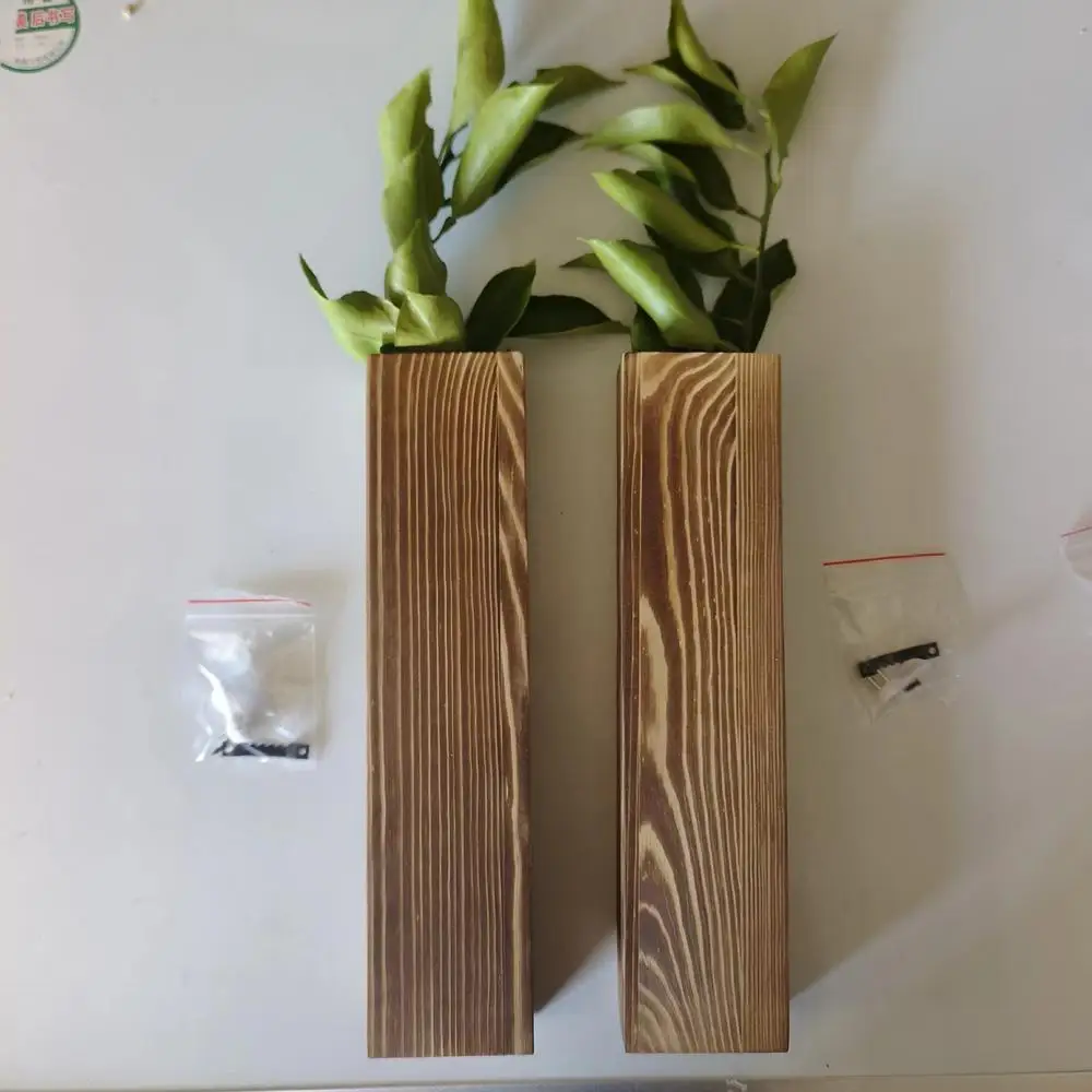 Wooden Wall Pocket Hanging Vases