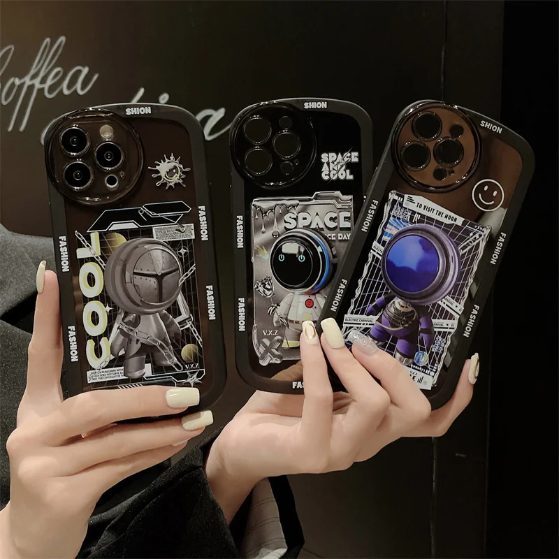 

Чехол для IPhone с астронавтом Прозрачный мягкий силиконовый ударопрочный бампер Max XS X XR 7 8 Plus SE 2020 милый бампер задняя крышка