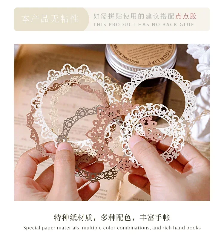 10Sheets Pattern Collage Border Scrapbook Handbook Lace Card Pack Flower Material Decoration Hollow Background 10*10CM