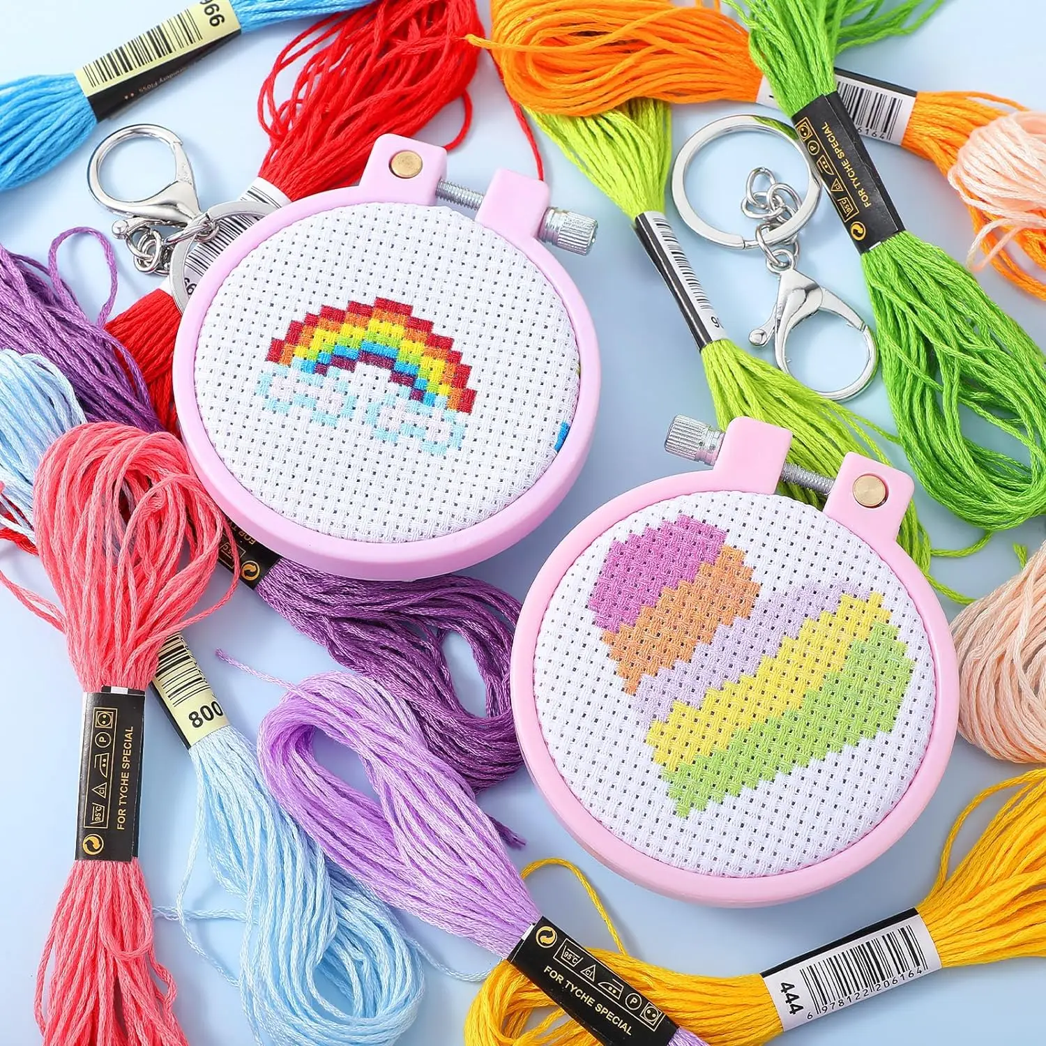 Cross Stitch Kits for Beginners Rainbow Stamped Cross Stitch Kits Needlepoint Kits Kids Embroidery Kit Arts and Crafts Kit