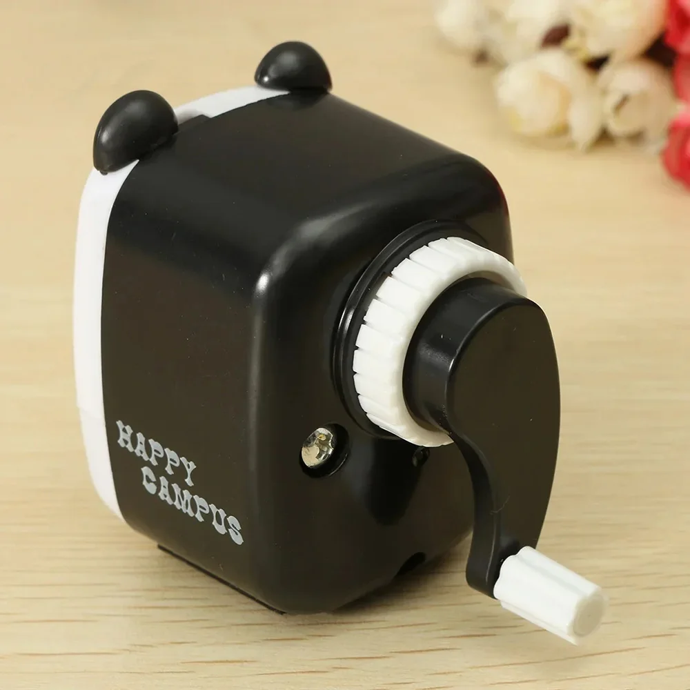 Pencil Sharpener Cartoon Panda Tiger Hand-Cranked Portable For Kids School Office