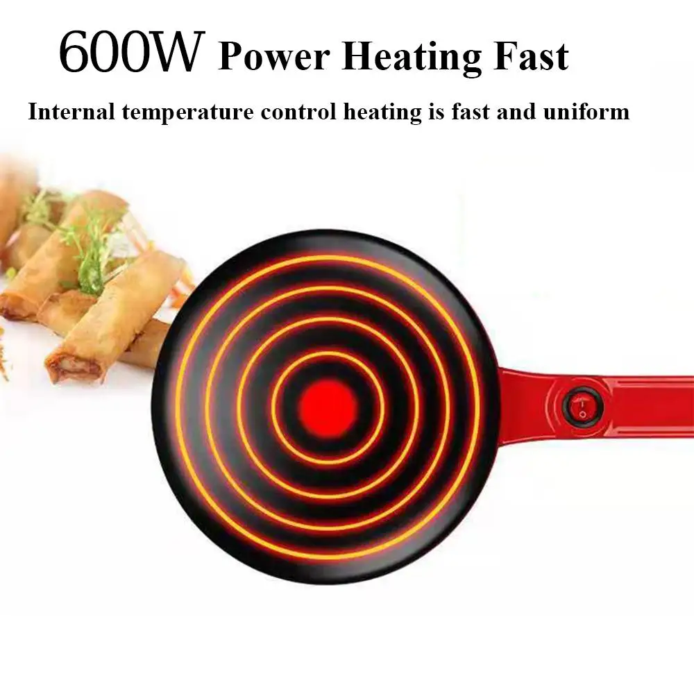 220V 600W Electric Crepe Pizza Pancake Machine Non-Stick Griddle Baking Pan Cake Machine Kitchen Cooking Tools 4