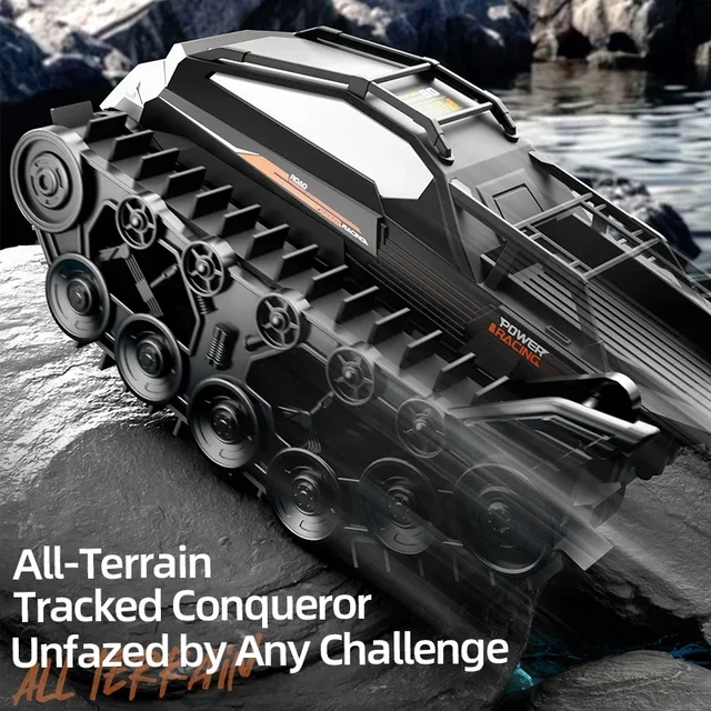 Rc Cars Tank Waterproof Amphibious Water Land All Terrain Tracked Tank Remote Control Crawler Vehicle Outdoor Cars Toy for Boys 4