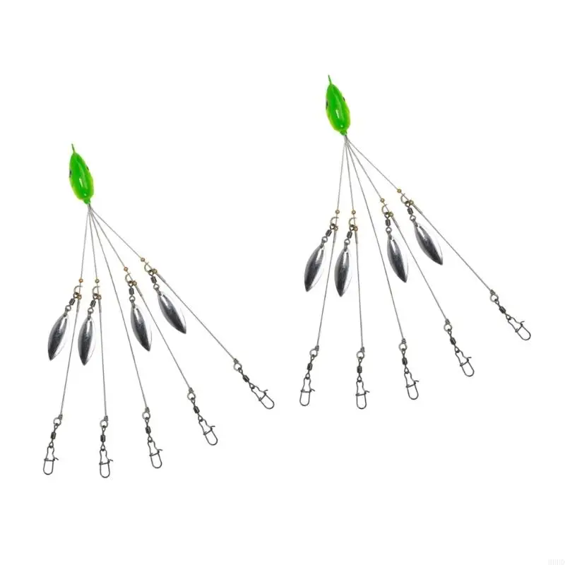 2 Stück Regenschirm-Angelköder Rig Swarms Attack Roads Runner Baits Meeresangelgerät für Süß- und Salzwasser Dauerhaft 69HD – Detail 10