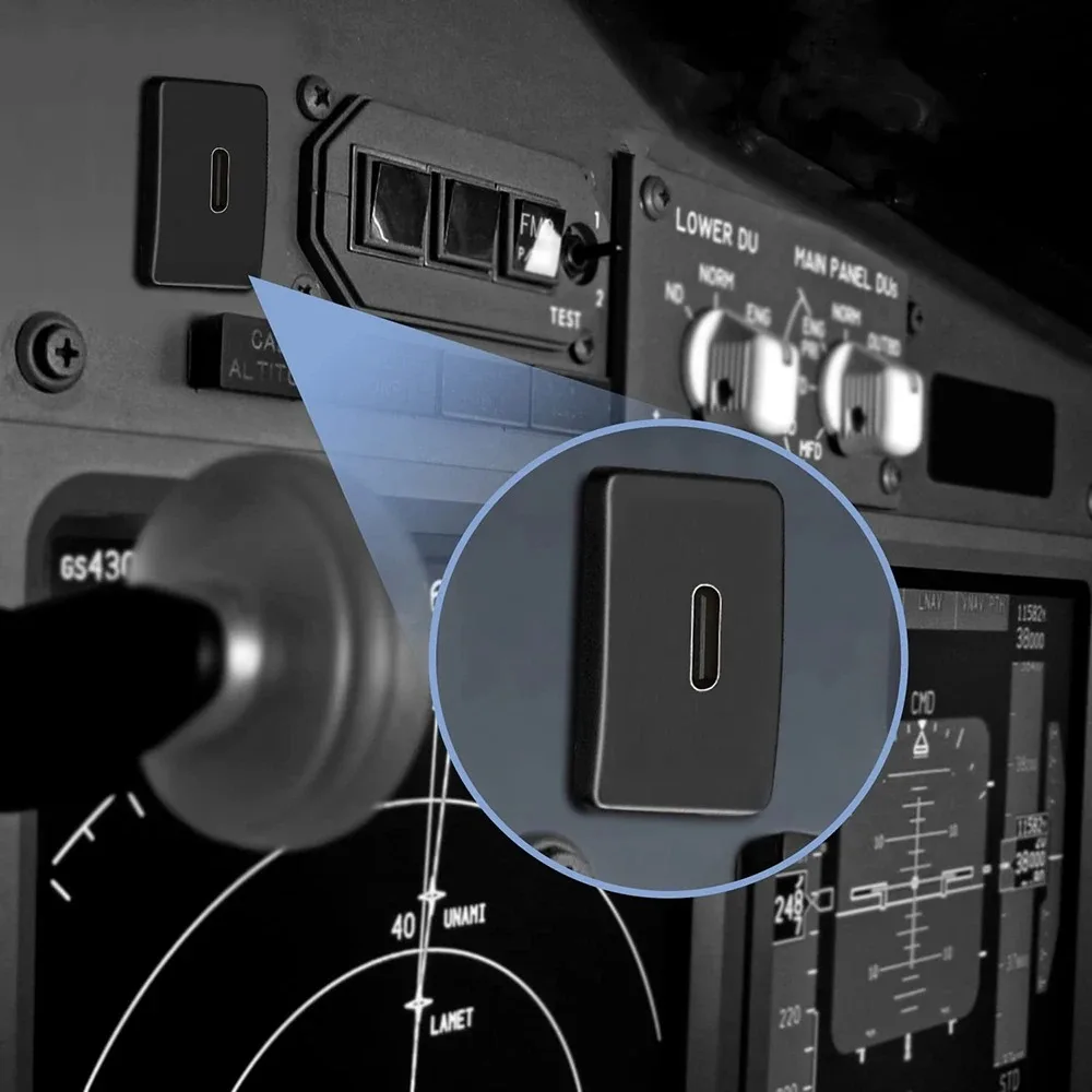 1M 정사각형 유형 C 패널 케이블 USB 2.0 유형-C 남성-C 여성 플러시 마운트 연장 코드 자동차 트럭 보트 오토바이 대시 보드