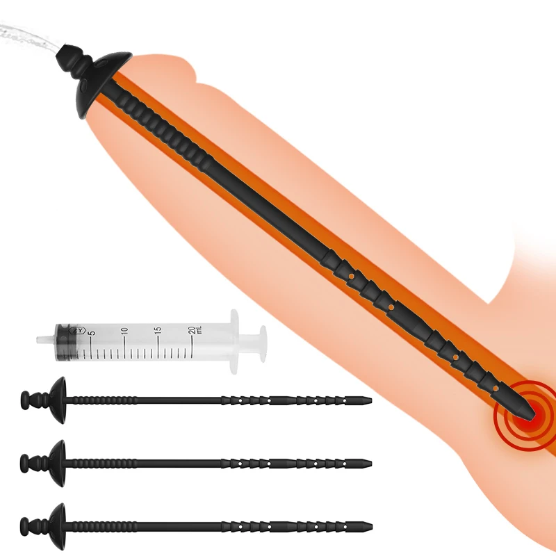 Hollow Silicone Wave Horse Eye Stick Urethran Expander Sextoys SM Penis Plug Men Urethra Masturbation Stimulator Adult Supplies