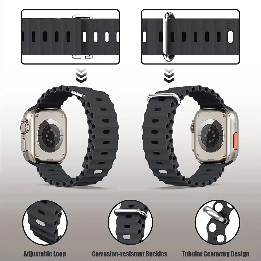 Ocean Soft Silicone Strap - Comfortable Watch Band in Multiple Sizes