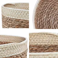 3 Size Woven Storage Basket, Organize Straw Cosmetics Storage Basket, Snack Food Storage Table Basket Made of Cattail Material 4