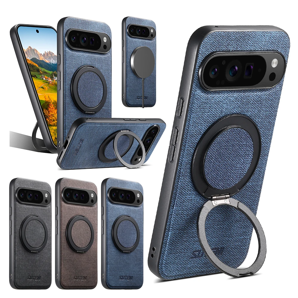 Magnetic Magsafe Phone Case with Ring Bracket and Bumper Shell