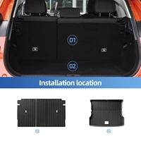 for Xpeng G6 Car Floor Mats Cargo Liner Trunk Pad TPE 3D Foot Mat Waterproof Odorless Tray Set BLACK 4