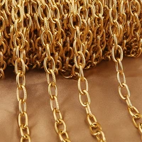 1M Heavy Chunky Hip Hop Chain Stainless Steel Frosted Oval Link Chains for DIY Men Jewelry Making Punk Necklace Bracelet Chain