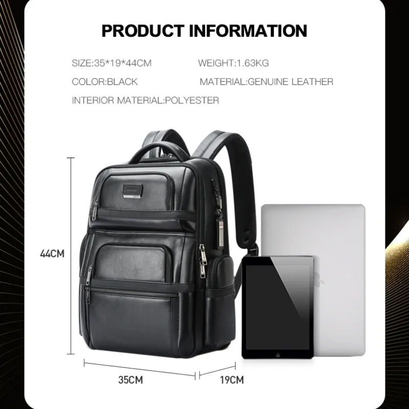 bopai usb charging bsci men custom logo large 15.6 inch laptop travel business anti theft luxury real genuine leather backpack BOPAI Usb Charging Bsci Men Custom Logo Large 15.6 Inch Laptop Travel Business Anti Theft Luxury Real Genuine Leather Backpack 2
