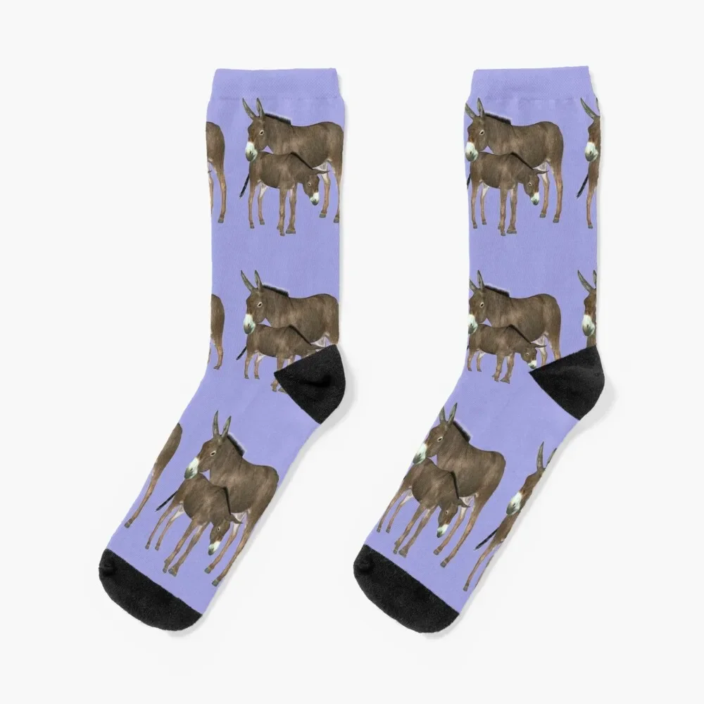 

Donkey Mare and Foal Socks christmas stocking sheer heated sports stockings Socks Men's Women's