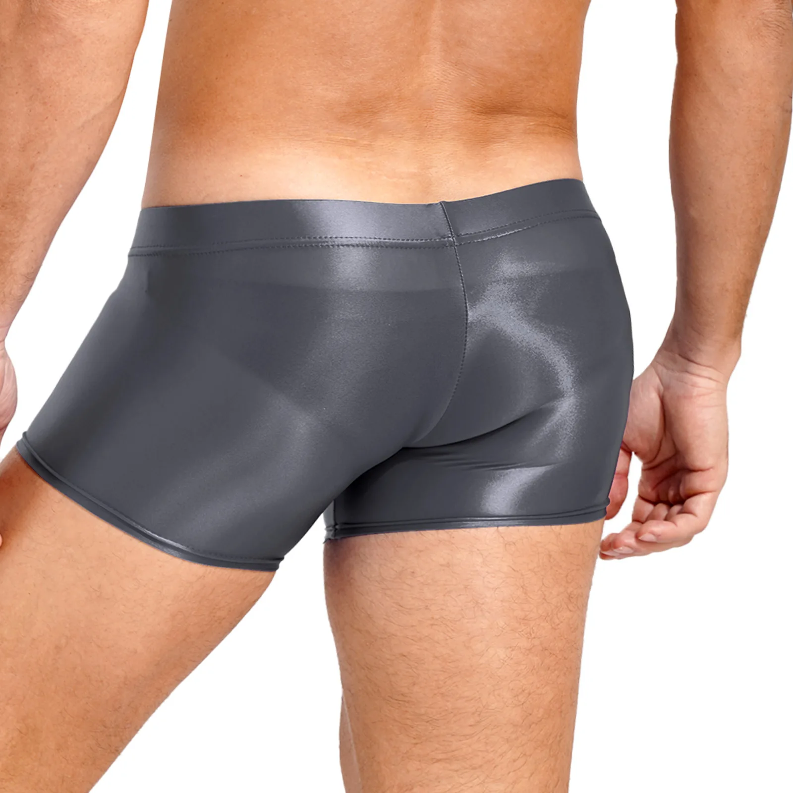 Mens Glossy Boxer Briefs Underwear Low Rise Underpants Underwear Pool Party Beach Volleyball Shorts Beachwear Shorts Trunks