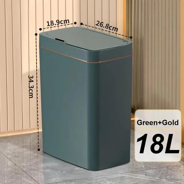 Poubelle Automatique Sans Contact 18L - Ouverture Infrarouge, étanche, Rechargeable USB, Pour Salle De Bain Et Cuisine - 2