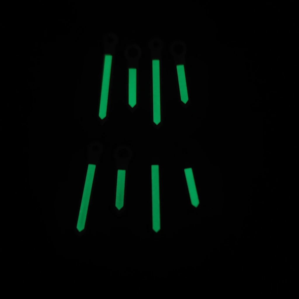 High Quality Silver & Gold Luminous Watch Hands with Green Glow