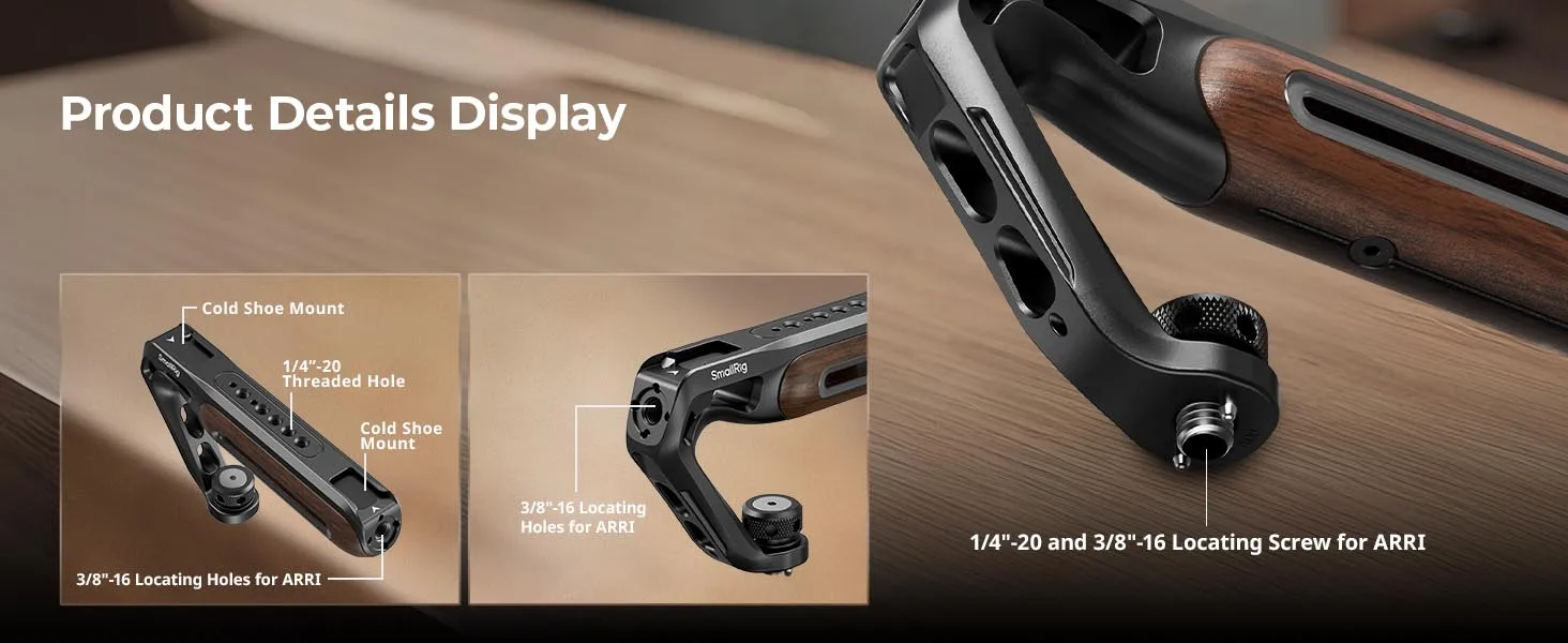 Top Handle with (1/4" & 3/8") Two-in-One Locating Screw Ergonomic Handgrip for S