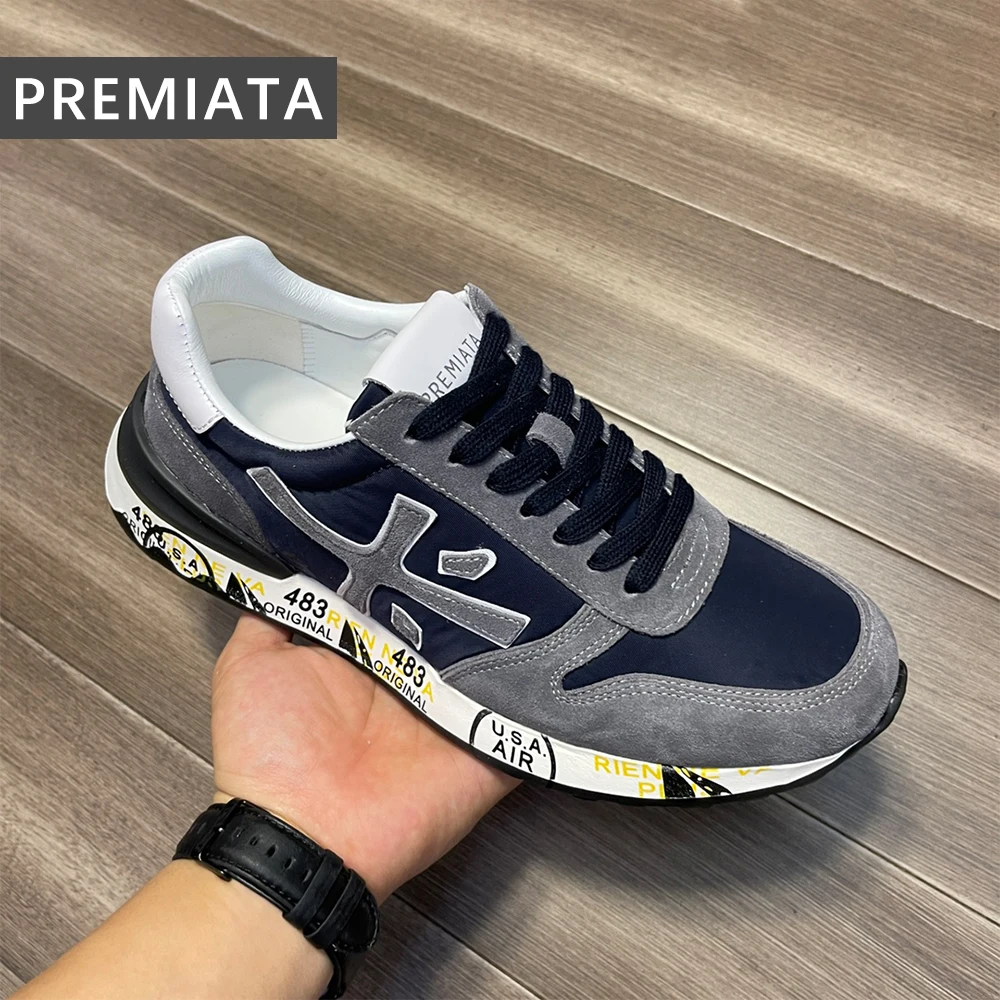 

PREMIATA Men's Retro Trend Fashion Simple Casual Sports Shoes Light Luxury Niche Breathable Lightweight Cushioning Running Shoes