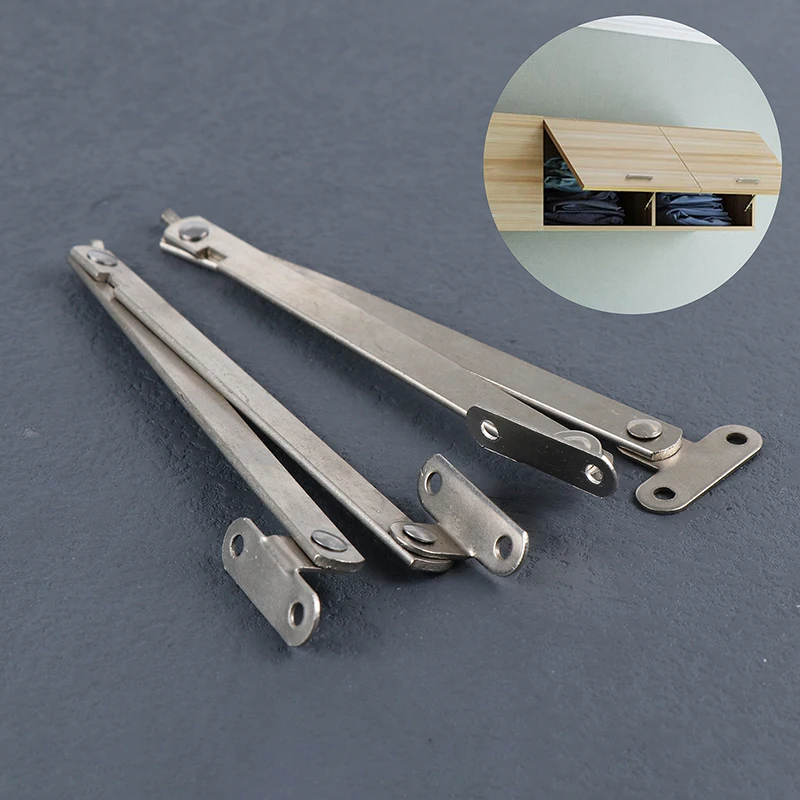 

Wholesale 1PC Cabinet Furniture Doors Close Lift Up Stay Support Hinge Stainless Steel Two Fold Pull Rod Kitchen Accessories