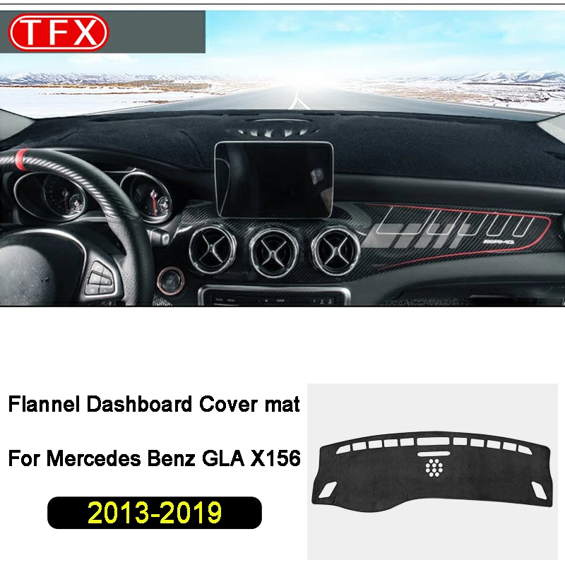 

Flannel Car Dashboard Cover For Mercedes Benz Gla X156 Gla180 Gla200 Gla220 Gla250 220 220d Amg 2014-2019 Anti-Slip Mat Dashmat