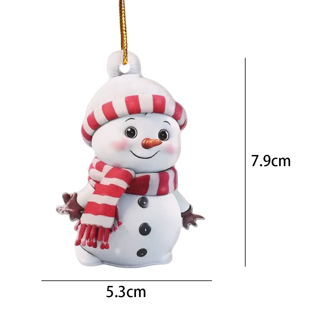 Set of Christmas Snowman Acrylic Pendants - Festive Tree and Car Decorations, Holiday Hanging Ornaments, Perfect