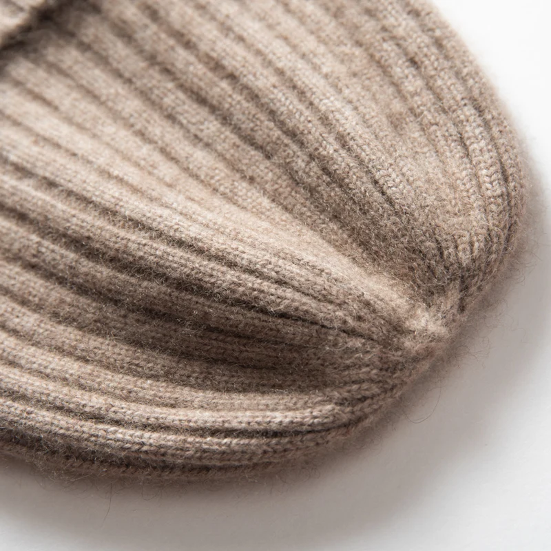MERRILAMB Kaschmir Mützen für Frauen Neue Winter Gestrickte Kopfbedeckungen Warm Halten Hut Hohe Qualität Feste Beiläufige Outdoor Caps Skullies – Detail 6