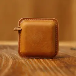 Vintage Crazy Horse Leather Retractable Tape Measure - Handmade and Portable (06)
