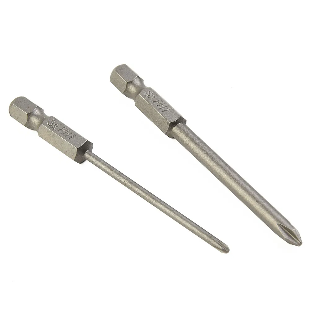 

Heavy Duty Magnetic Cross Head Screwdriver Bit Set (8 Pieces 1/4 Inch Hex Shank 75mm Long) Ideal for Electric and Air Drills
