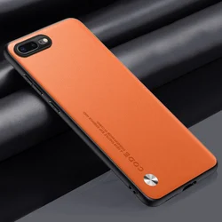 Luxury PU Leather Matte Silicone Phone Case with Full Protection - iPhone 8 Plus (Orange)
