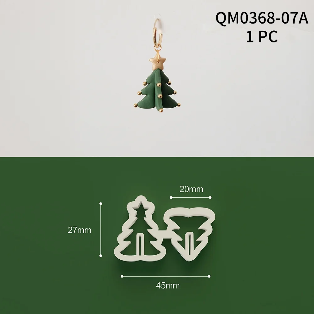  3D Fun Christmas Series Polymer Clay Cutters Baum/Apfel/Schneeflocke/Glocke Weiche Keramik Ton Ohrring Schneiden Anhänger machen Werkzeuge – Detail 7