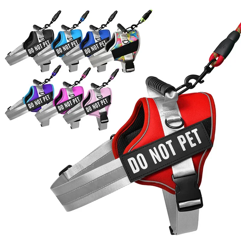KOMMILIFE Adjustable nylon dog harness personalized reflective breathable pet dog harness vest for small medium large dogs dog harness dog harness leash set