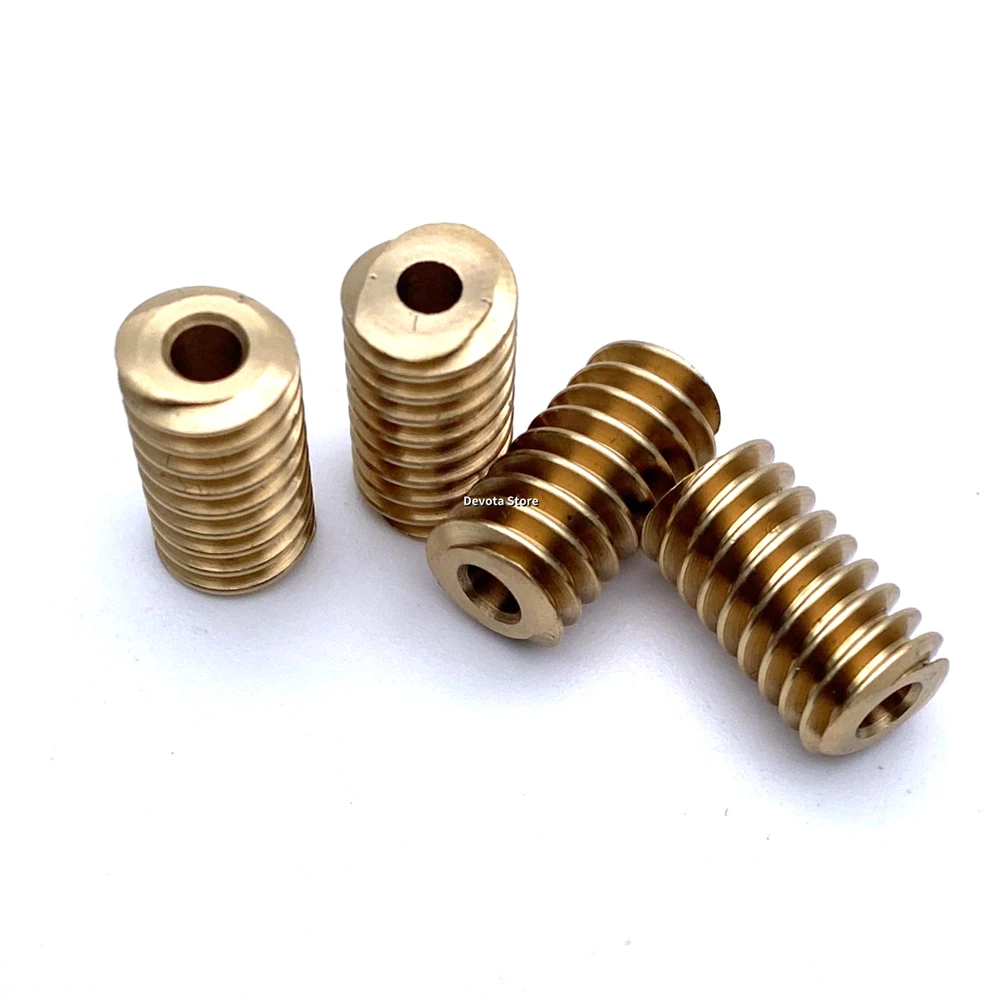 0.5M Motor Reduction Copper Worm 2.97mm 3MM Metal Spiral Gear 14mm Length