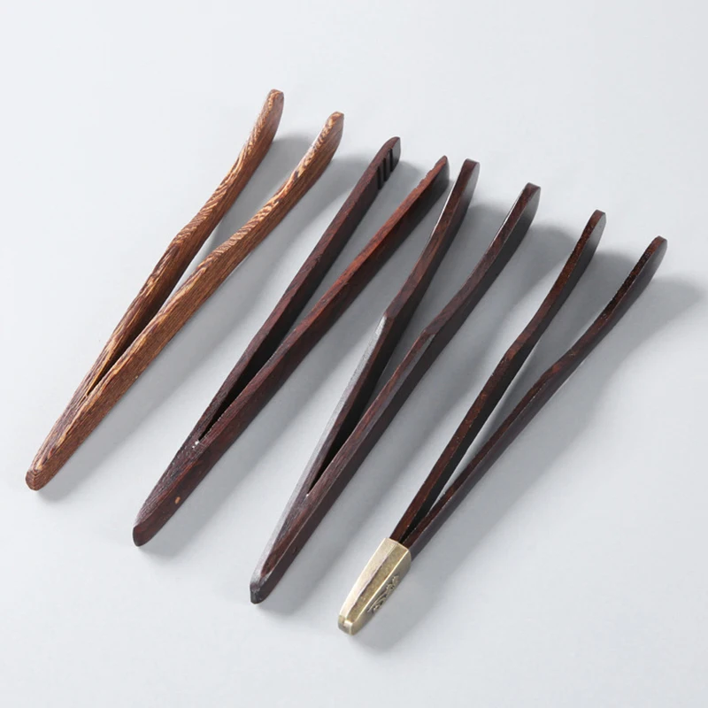 1 PC Hot Sale Wooden Tea Clip Bamboo Kitchen Salad Food Toast Tong Tweezer Bacon Sugar Ice Tea Utensil Teaware Accessories