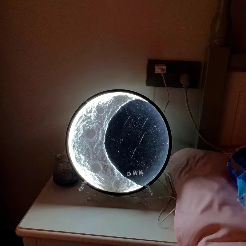 

3DDIY луна ночь фотоэлемент ручной работы фотоэлемент астронавт статуя ремесла фотоэлемент/монолитный блок фотоэлемент кварцевый песок акриловый цвет ручная роспись декоративный