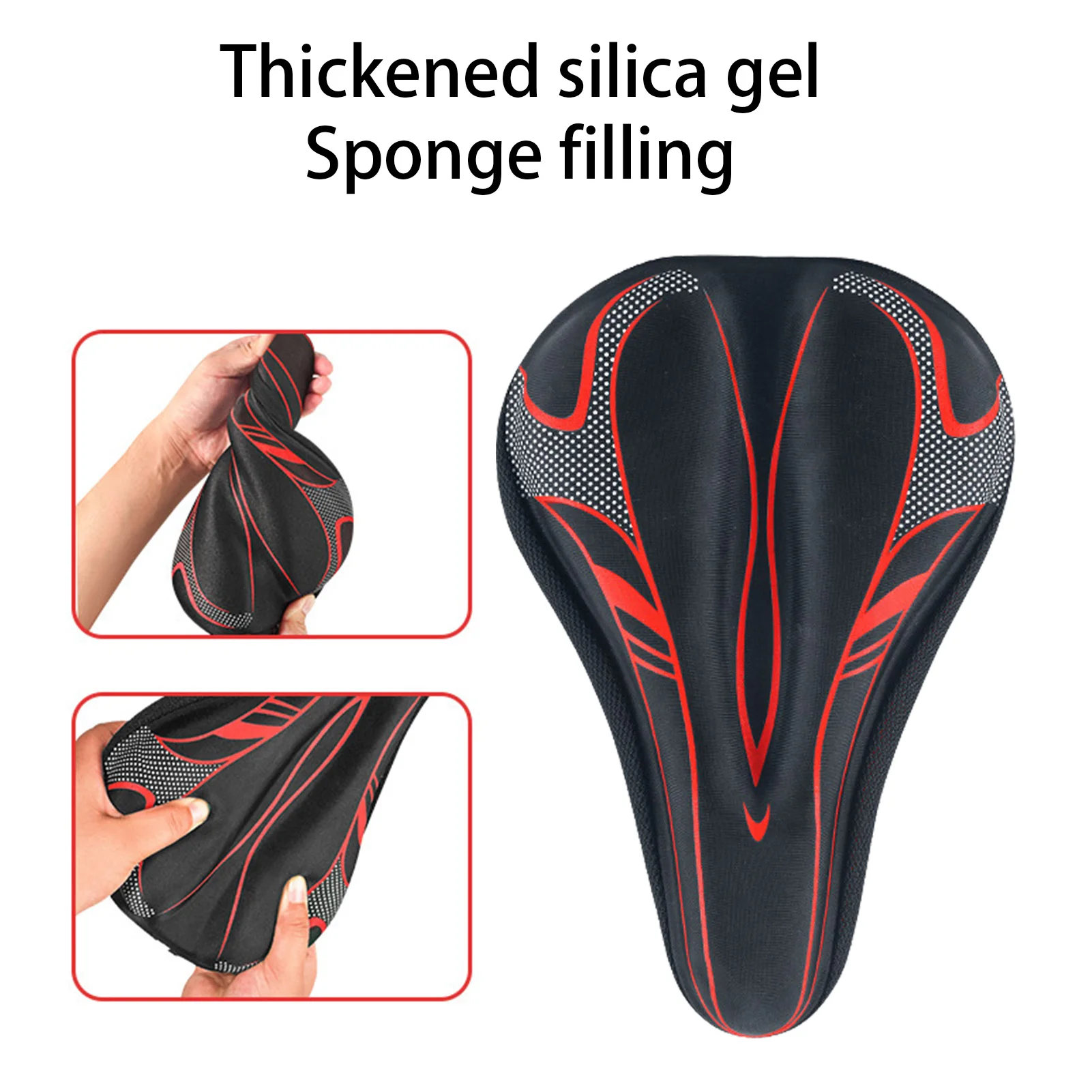 Housse De Selle De Vélo En Gel, Noir, Universelle, Rembourrée Pour Vélo D’exercice