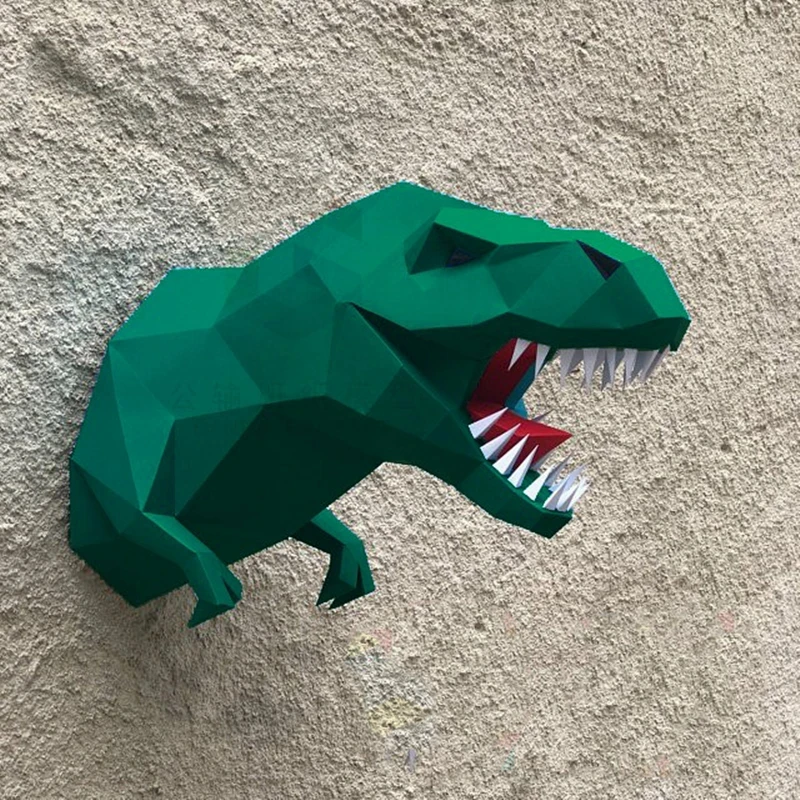 Tyrannosaurus Rex Paper Model Home Decor Living Room Wall Decoration DIY Dinosaur Animal Paper Craft 3D Mold Party Gifts Toys