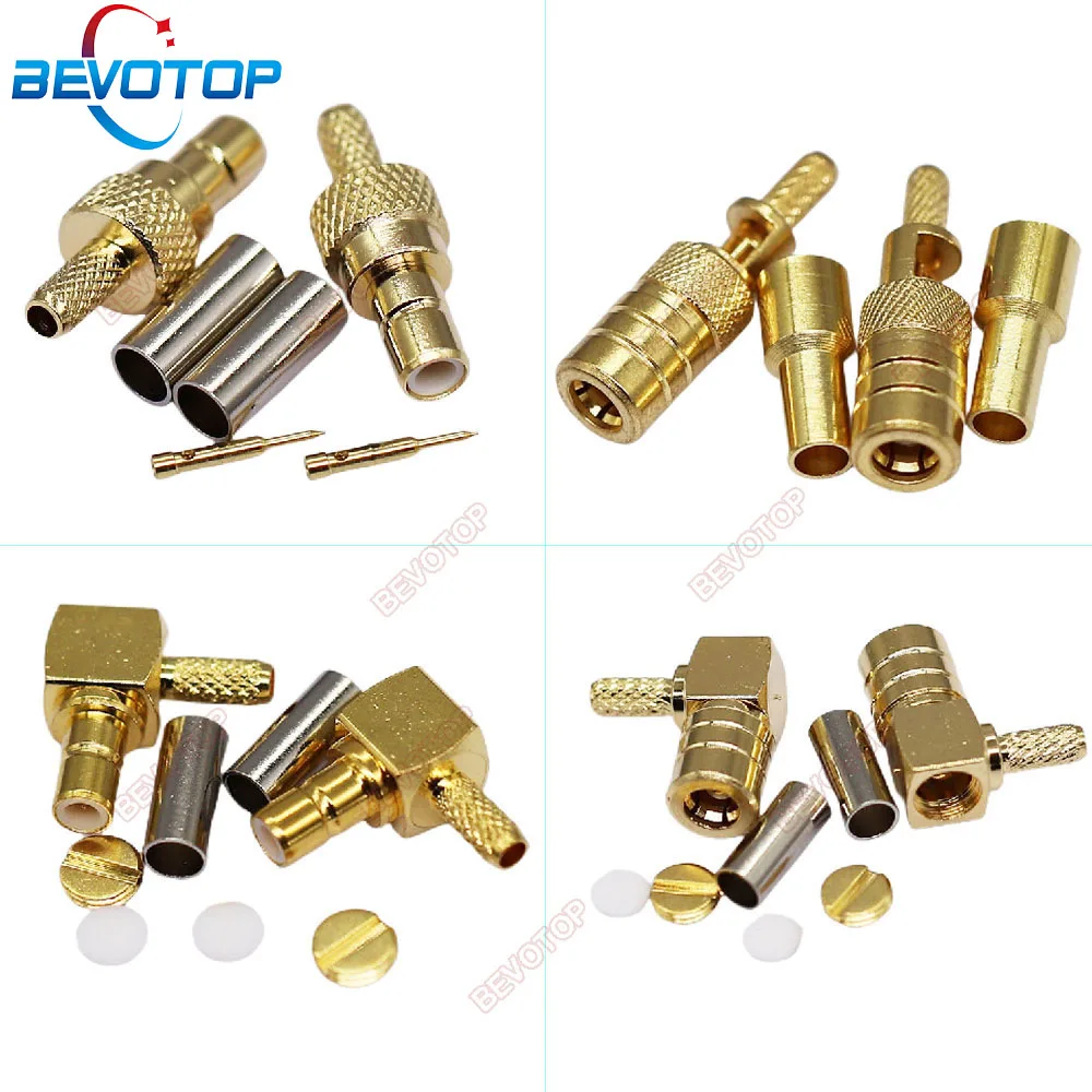 Conector Macho e Fêmea Smb Conector de Ângulo Reto ou Reto Rg174 Rg316 Lmr100 Cabo Conector rf Banhado a Ouro 50 Ohms 10 Pcs por Lote