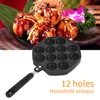Baking Tray Bakeware Tools 12 Cavities Household Takoyaki Maker Octopus Balls Grill Pan Baking Tools Machine 5