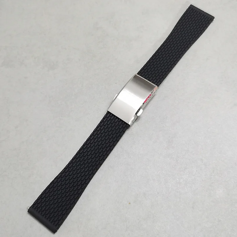

20mm 22mm 24mm Silicone Strap for Omega for Seiko Replacement Watch Band Sport Quick Release Bracelet Solid Folding Buckle Strap