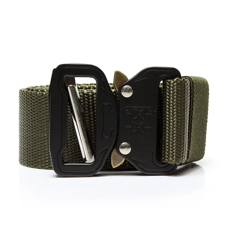 Men Women Outdoor Hunting Fishing Military Waist Belt Nylon Canvas Belts Plastic Buckle