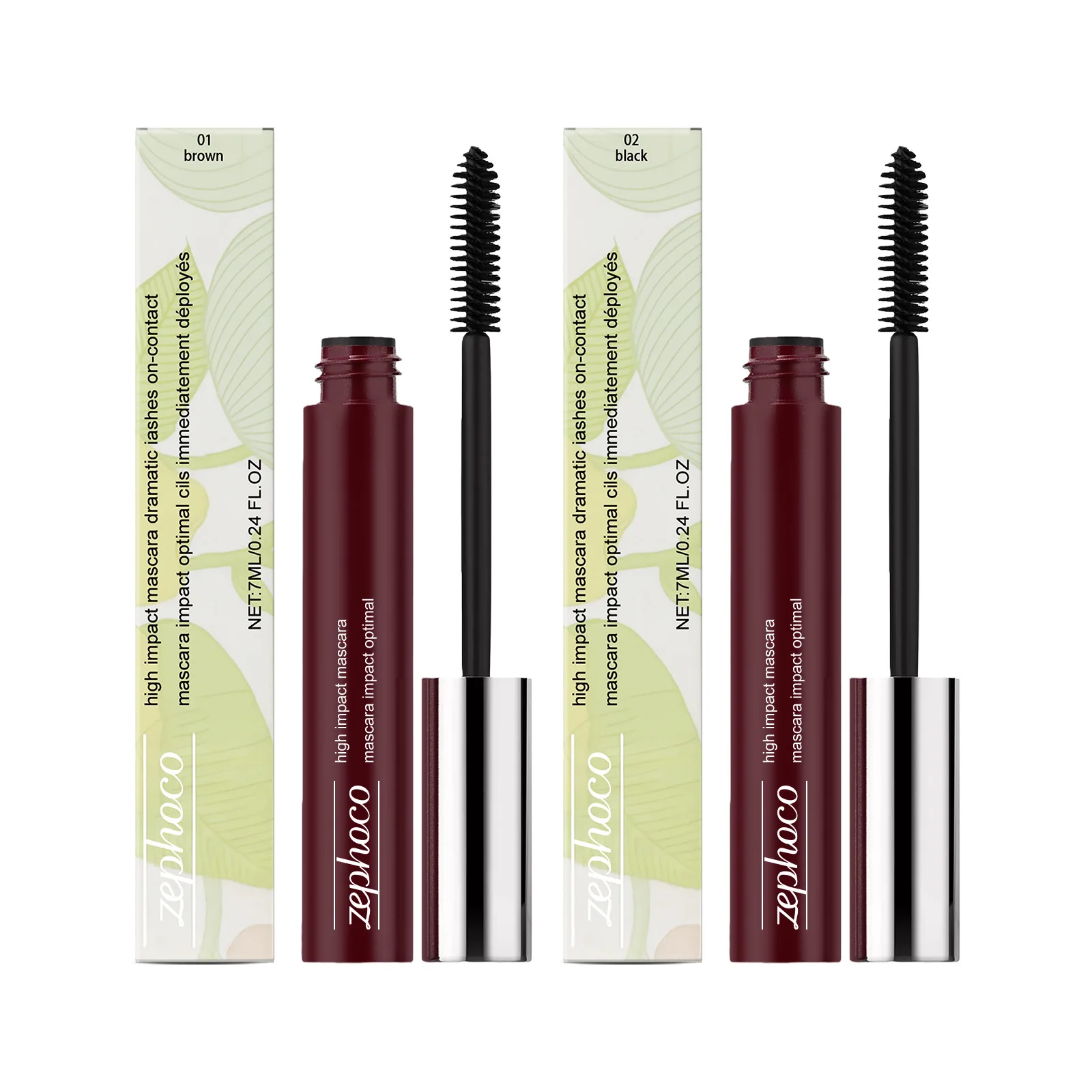 Mascara noir-brun volumisant pour extensions de cils, épaississant, allongeant et recourbant, brosse spirale waterproof, maquillage des yeux_voghion.com