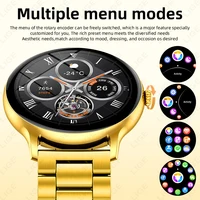 Nouveau montre intelligente de luxe en acier doré hommes 1.38 pouces écran HD Smartwatch femmes sommeil BT appel IP68 montre de sport étanche podomètre 2