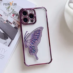 Electroplated Transparent Shiny Butterfly Bracket Phone Case - Pixel 9Pro XL (1)