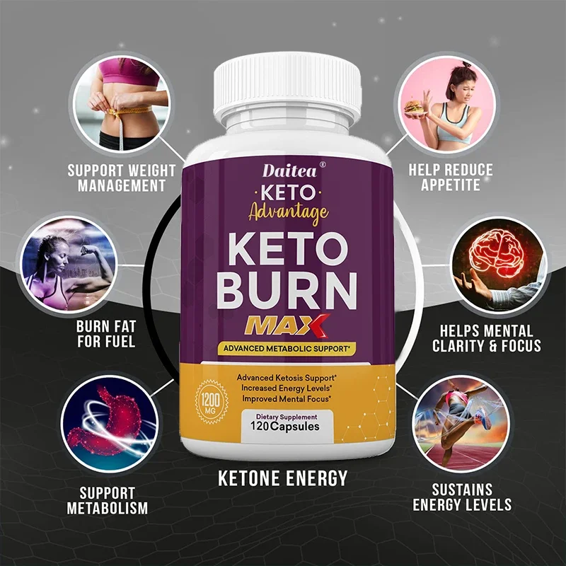 Fat Burning Weight Loss Keto Capsules-Metabolism, Healthy Weight Management, Appetite Suppression, Energy, Muscle Mass