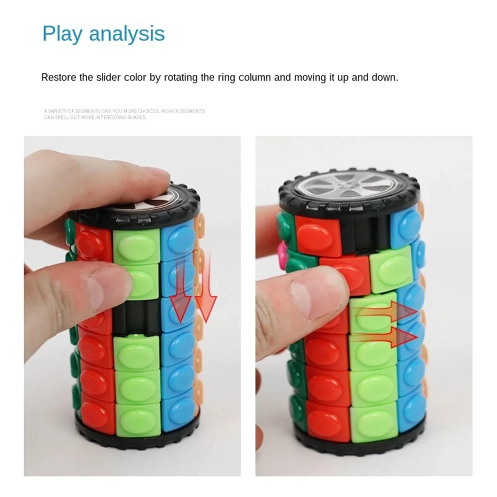 3D Rotate Slide Cylinder Tower Level 7/5/3 Colorful Stress Relief Funny Puzzles Educational Sensory Toys For Children Adult fidget toys puzzle toys anti stress toys puzzle cube magic puzzle cube