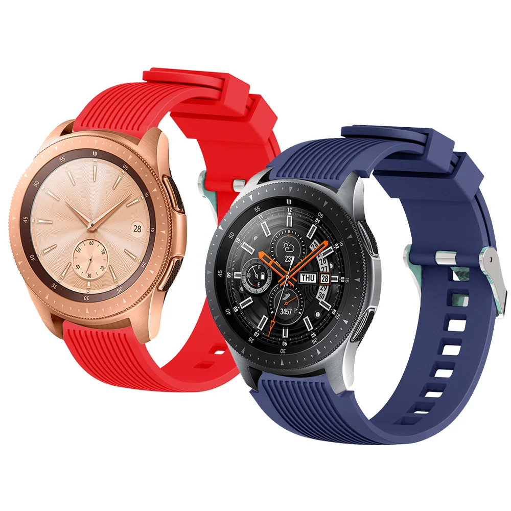 

20mm 22mm Silicone Band for Samsung Galaxy Watch 4 Classic 46mmm 42mm Watch 4 40mm 44mm/Huawei Watch GT2 42mm/ Amazfit GTR strap